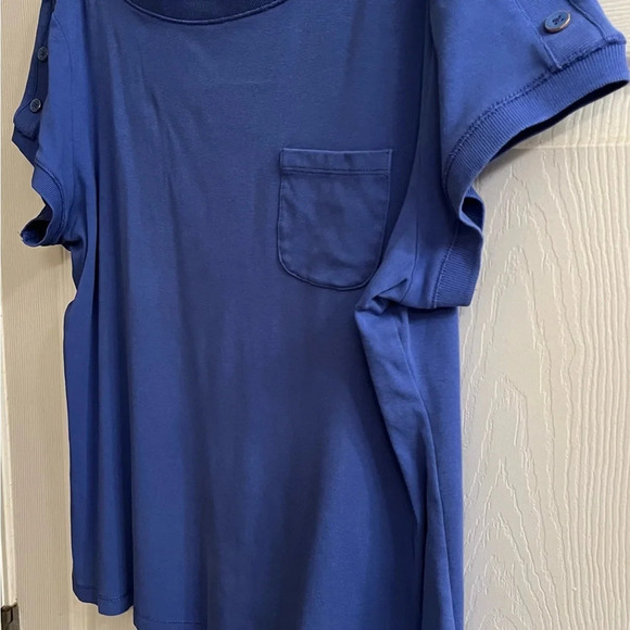 TALBOT~BLUE PULLOVER BLOUSE~XLP - Picture 5 of 5